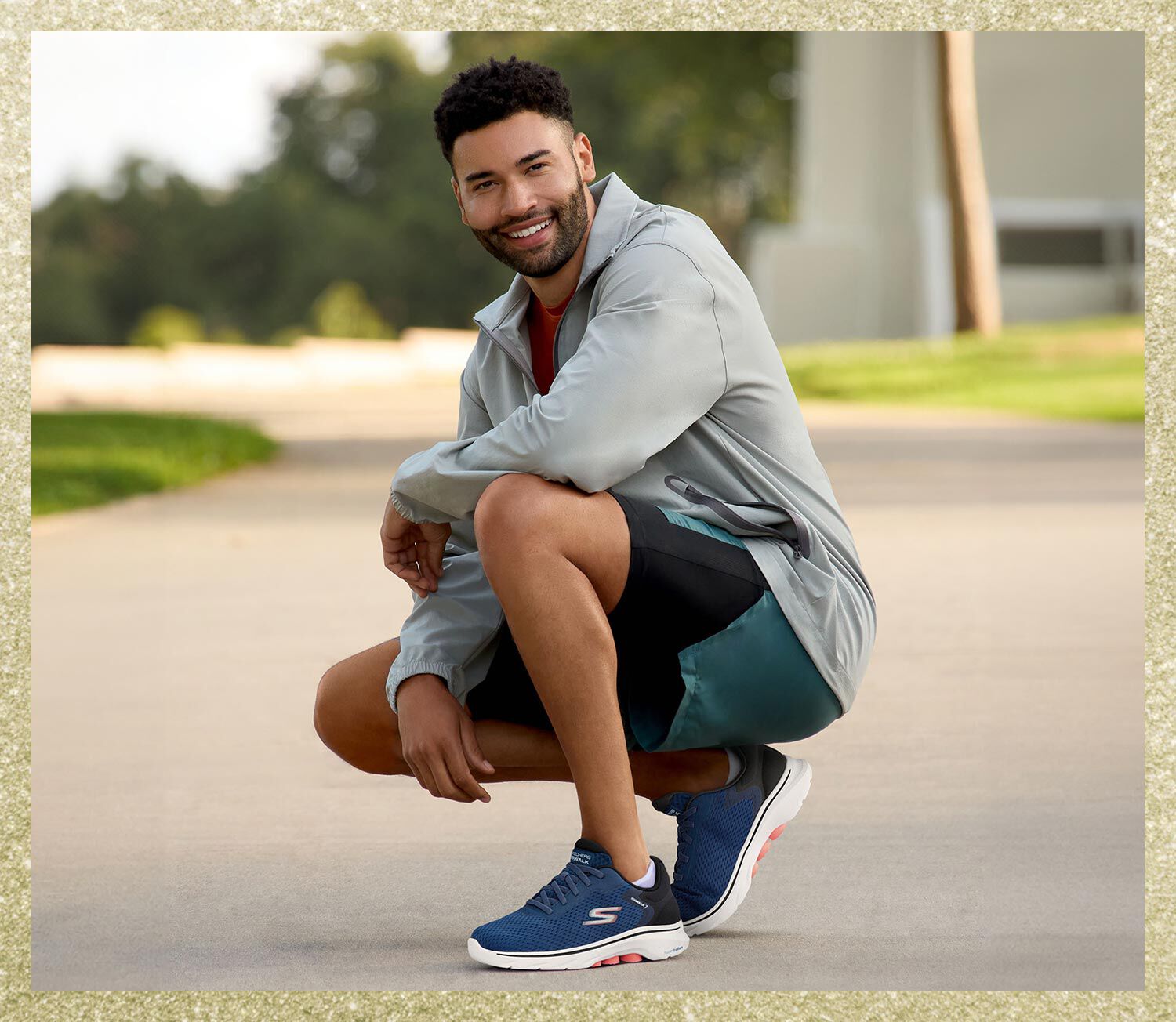 Man wearing walking shoes