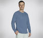 SKECH-BREEZE Slub L/S Henley, KÉK / SZÜRKE, large image number 0