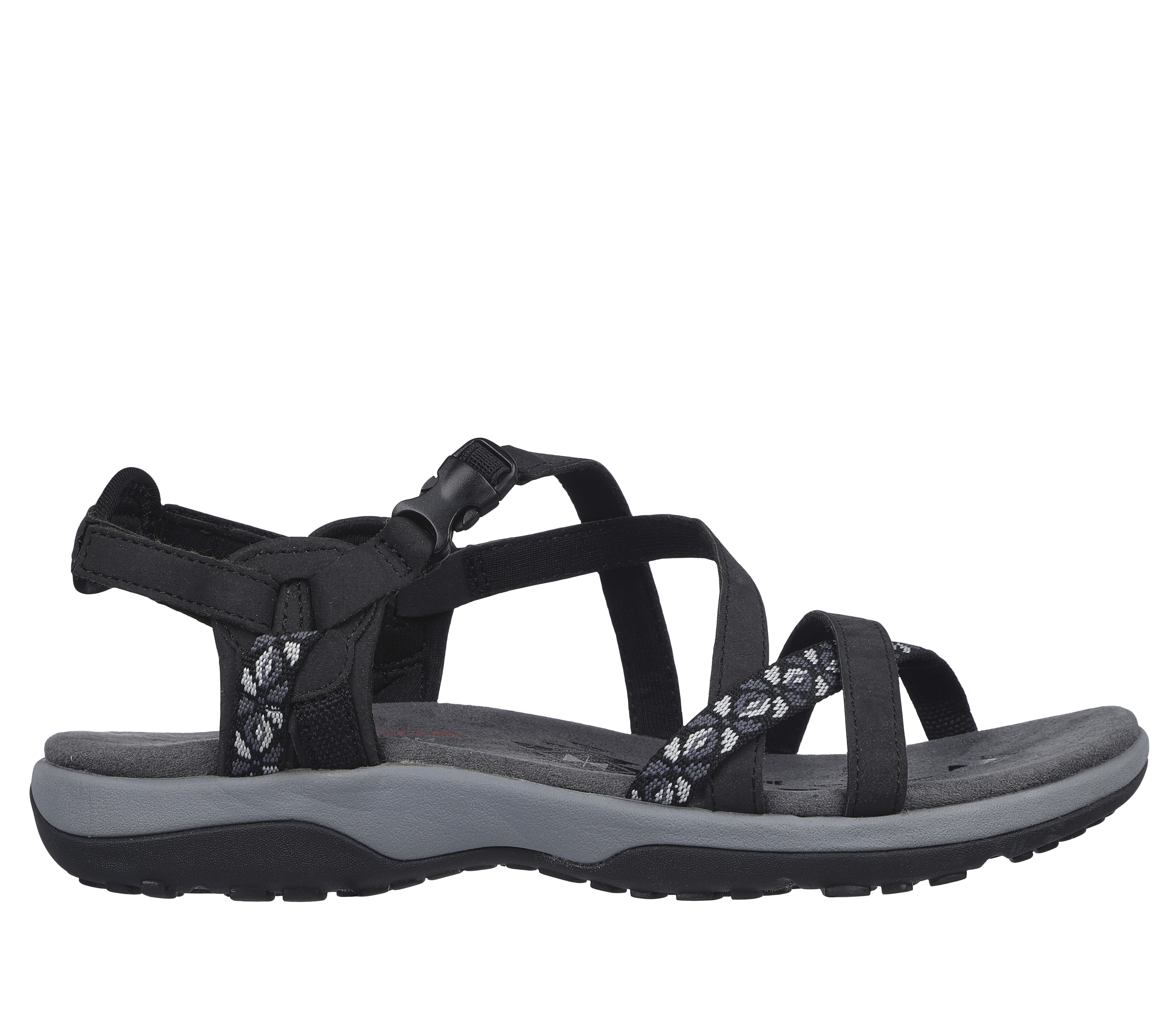 skechers black memory foam sandals